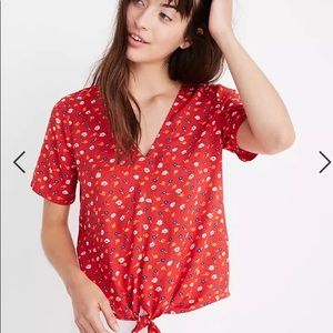 Madewell Novel Tie-Front Top in Prairie Posies